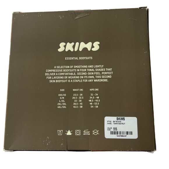 SKIMS Essential T-Shirt Bodysuit‎ Bone Womens 4X/5X - Picture 9 of 12